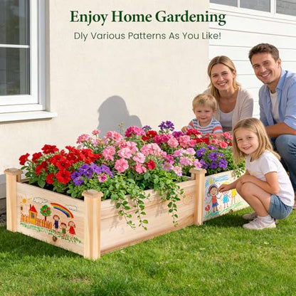MIXC 8×2ft Wooden Horticulture Raised Garden Bed Outdoor Divisible Elevated Planting Planter Box for Vegetables, Herbs, Strawberry, Flowers in Backyard and Patio, Natural Wood - size: 96”L X 24”W