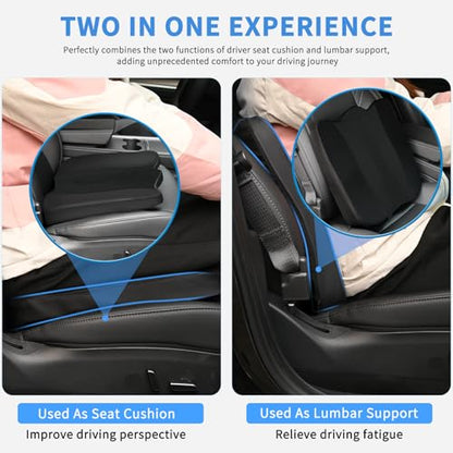 Nilight Car Seat Cushion 1PC Black Leather Mesh Memory Foam Universal - color: Black Leather