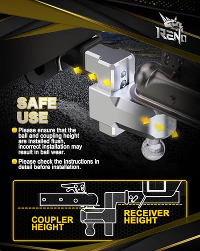 RENO Trailer Hitch (2" Receiver) - 4" Drop/Rise Adjustable Trailer Hitch - size: 2" Receiver x 4" Drop/Rise