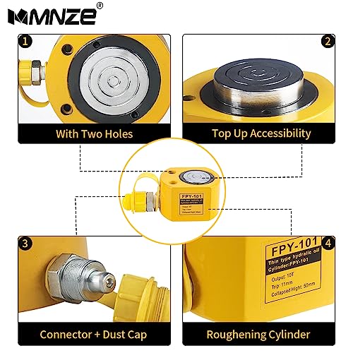 10T 11mm/0.43" Stroke Hydraulic Cylinder Jack Sets Mini Hydraulic Ram Jack Porta Power Kits Retract Automatically Split Hydraulic Single Acting Lifting Cylinders with CP-180 Hydraulic Hand Pump - size: 10T, 11mm/0.43" Stroke + CP-180 Pump