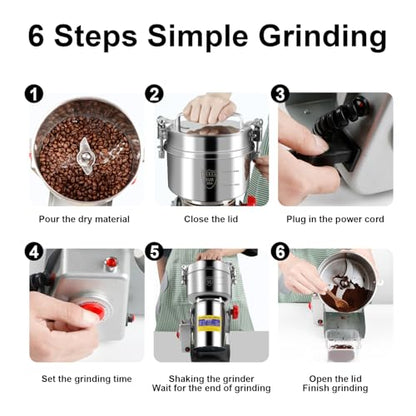 Grain Mill Grinder Electric Flour, 750g Corn Fine Powder Grinder - size: 750g
