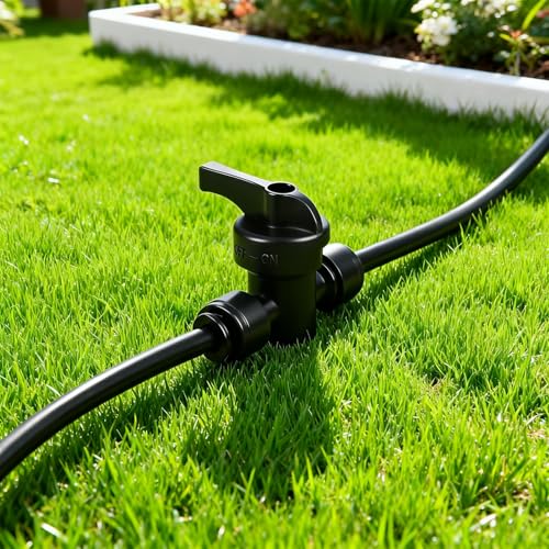 Quick Connect 1/4" Drip Irrigation Shut Off Valve Fitting: 10 Pieces Push to Fit Drip Line Shutoff Valve Parts for 1/4-Inch Tubing Leak Free Dripline Hose Connectors for Garden Watering System - size: 1/4" Valve-10P