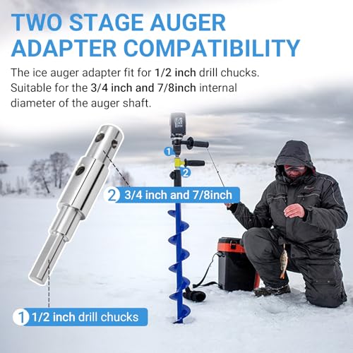 Two Stage Auger Adapter for 3/4″& 7/8″Auger Shaft Drill Auger Attachment