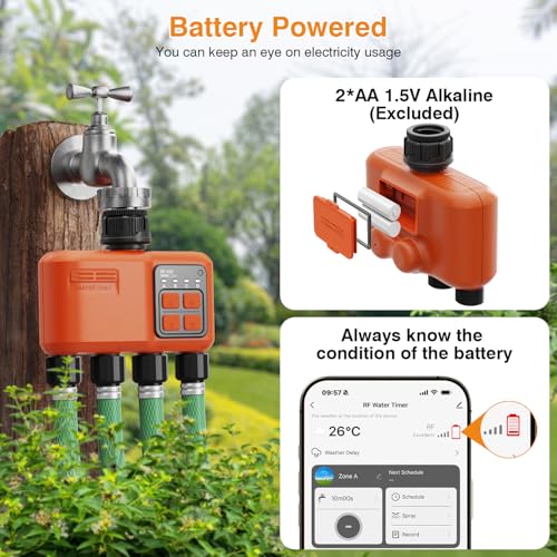 Smart WiFi Sprinkler Timer 4 Zone, Irrigation Controller for Garden Hose - style: 4 Outlet