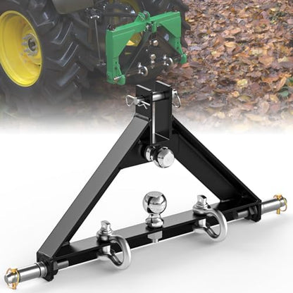 3 Point Trailer Hitch Receiver Quick Hitch Compatible for Cat.1 Tractors - color: Black