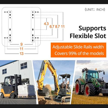 Thickened Universal Forklift Seat with Safety Belt, Adjustable Backrest & Armrest & Headrest for Tractor Excavator, Skid-Steer, Backhoe, Telehandler