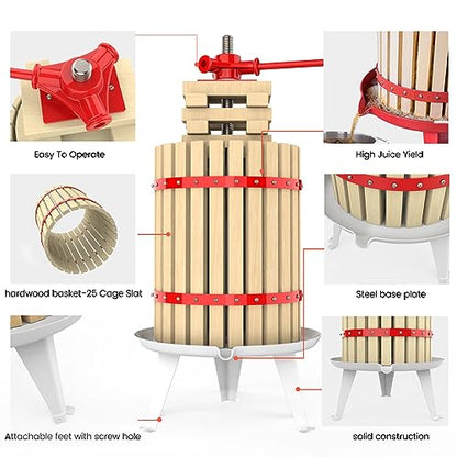 Fruit Wine Press and Crusher and Filter Bag,100% Nature Apple&Grape&Berries Crusher Manual Juice Maker for Kitchen