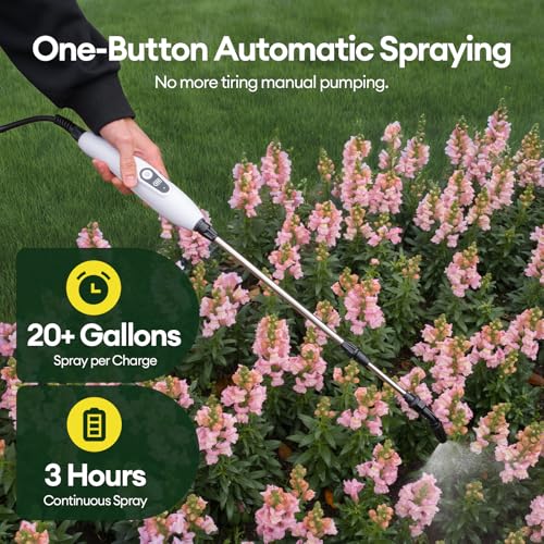 Maygrove 2 Gallon Electric Garden Sprayer, Rechargeable Telescopic Wand