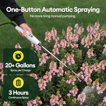 Maygrove 2 Gallon Electric Garden Sprayer, Rechargeable Telescopic Wand