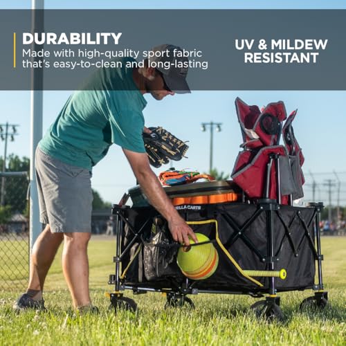 Gorilla Carts Collapsible Folding Outdoor Utility Wagon, 7 Cu Ft, Black - color: Black