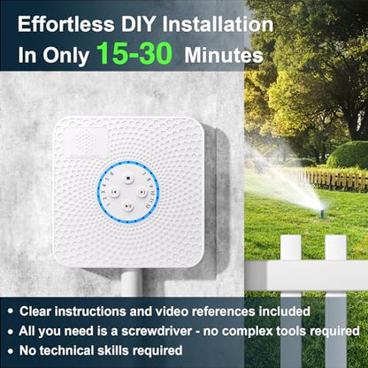 ImoLaza 12 Zone WiFi Smart Sprinkler Controller, ET Master Irrigation Timer - color: White-12 Zone