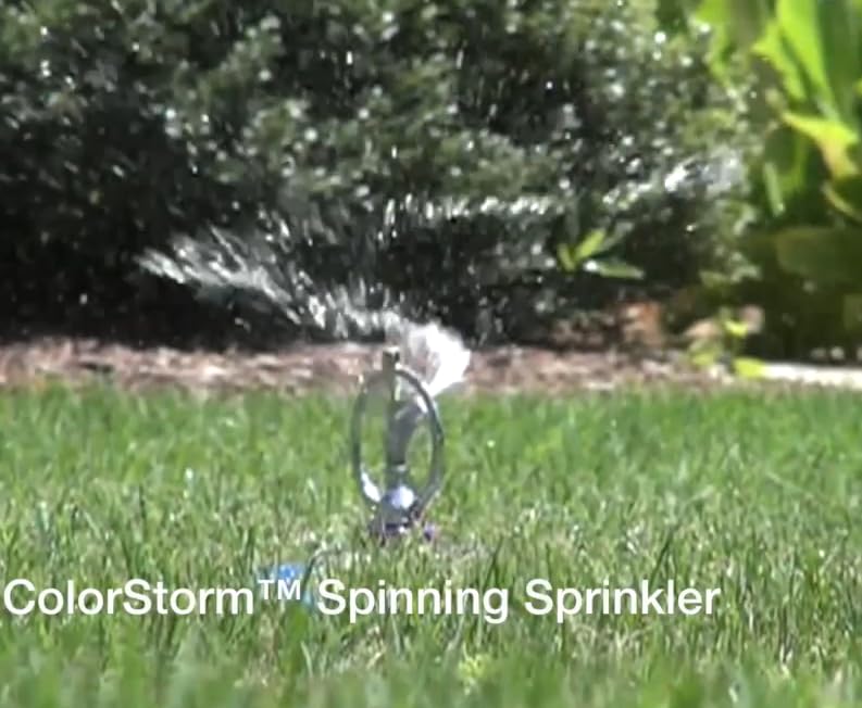 Dramm 15074 ColorStorm Spinning Sprinkler, Green - color: Green