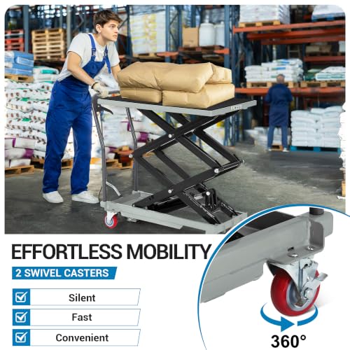 Garvee Hydraulic Lift Table Cart, 770 LBS Capacity 50" Lifting Height, Grey - color: Gray