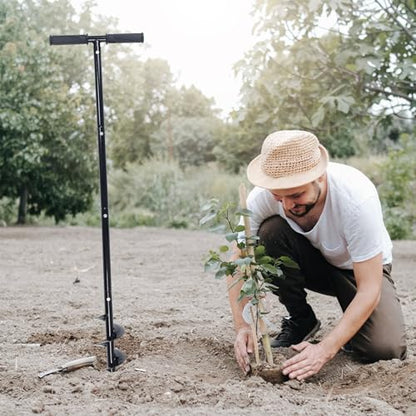 Post Hole Digger Manual 6" x 41" Garden Auger Spiral Drill with T Shaped Handle for Digging Planting Bulb Bedding