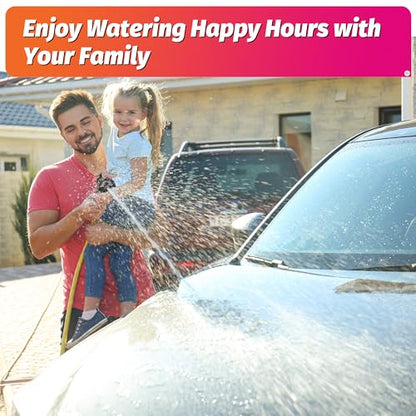 AUTOMAN Garden Hose Nozzle - 7 Patterns Sprayer, 100% Metal High Pressure Spray Nozzle, Labor-Saving Design, Heavy Duty Water Hose Nozzle for Garden Watering, Car Washing, Window Cleaning,Pets Bathing - color: Metalic Olive