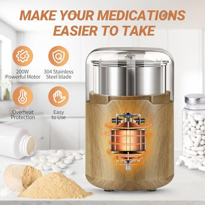 COOL KNIGHT Electric Pill Crusher for Small and Large Meds and Vitamins