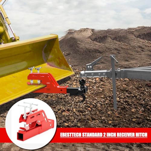 Clamp on Tractor Bucket Trailer Hitch Attachment Red 1PC - color: red