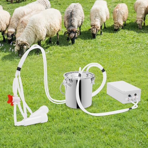 Cow Goat Milking Machine, 3L Electric Pulsation Vacuum Milker & Auto Stop