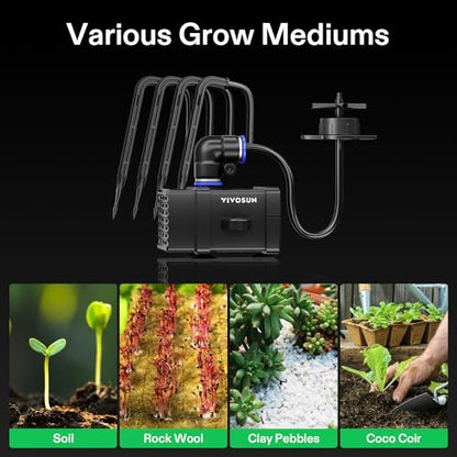 VIVOSUN FlexFeed Drip Irrigation Kit, 4W Automatic Irrigation System - style: Drip Irrigation Kit Only for Vgrow