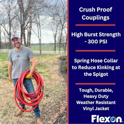 Flexon 5/8" x 150ft Farm & Ranch Garden Hose - size: 150 ft, style: 5/8
