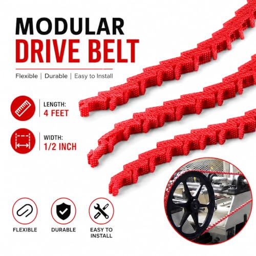 Ketofa 1/2 Inch 8 FT Power Twist V-Belt, Adjustable A-Type, 2 Pack 4 FT