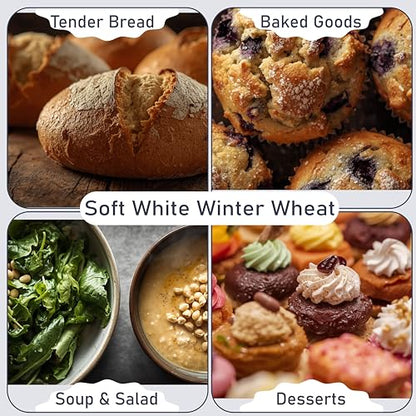 Great River Milling Organic Soft White Wheat Berries, Non-GMO, 25 lb