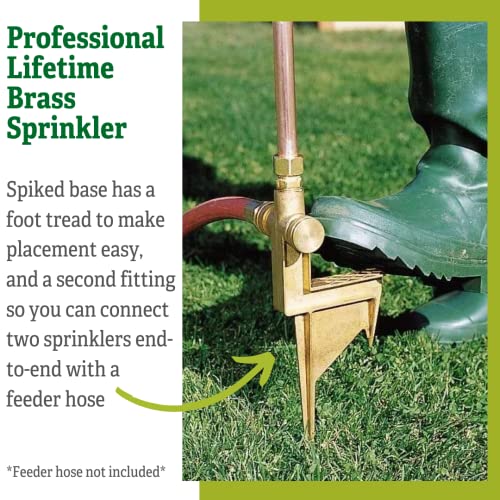 Gardener's Supply Company Hi-Rise Lifetime Sprinkler - 50" H | Heavy-Duty All Steel & Brass Construction, 360 Degree Spray, For Lawn Garden & Landscape Watering