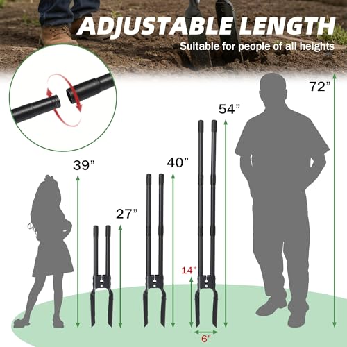 LLARGUEST Post Hole Digger,54 Inch Heavy Duty Metal Hole Digger Tool for Digging,Grey Manual Tool for Transplant, Camping,Gardening.