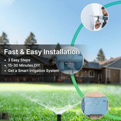ImoLaza Outdoor Sprinkler Controller, 8-Zone Ultra WiFi Sprinkler Timer - color: Blue-8 Zone