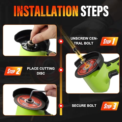 TEENO Cordless Angle Grinder 3", 21V Mini Cut-Off Tool, LCD Display, Green - color: Green