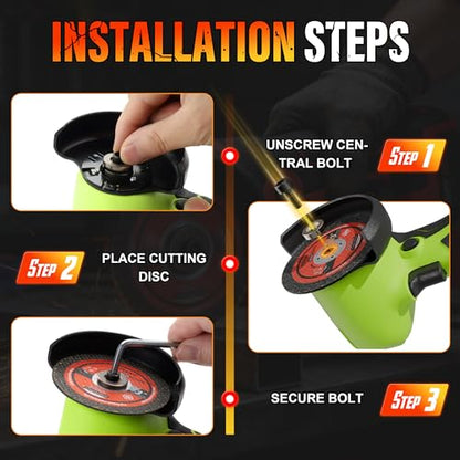 TEENO Cordless Angle Grinder 3", 21V Mini Cut-Off Tool, LCD Display, Green - color: Green