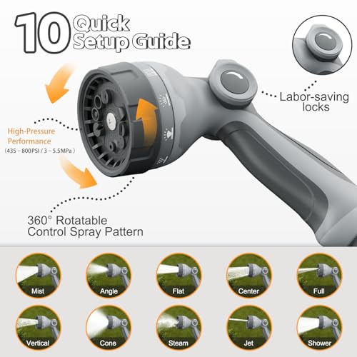 Retractable Garden Hose Reel, 1/2 in x 100 Ft, for Garden Watering