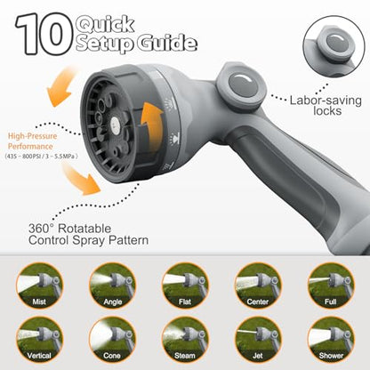 Retractable Garden Hose Reel, 1/2 in x 100 Ft, for Garden Watering