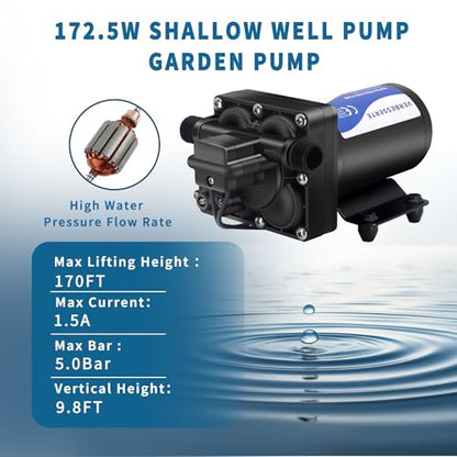 RV Fresh Water Pump 110V Water High Pressure Increase Booster Pump for Home Irrigation 5.5GPM 75PSI Marine Boat Washdown Pump Diaphragm on Demand Water Pump for Yard Garden Camp Yacht - style: 110V 5.5GPM 75PSI