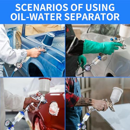 2PCS 1/4 inch Oil water separation cleaning filter