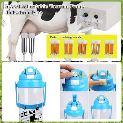 3l Electric Milking Machine for Cow| Pulsation Vacuum Pump| Save Labor