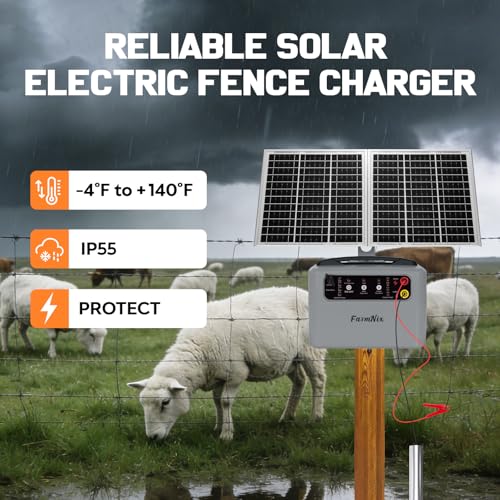 6-12KV Adjustable Output 30 Miles 1.5J Solar Electric Fence Charger - color: Gray