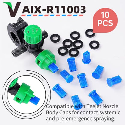 10 Packs - Air Induction XR Flat Spray Tips 110 ° for TeeJet AIX R series Spray Head, AIX R11003-VP 110 ° 0.3GPM@40 PSI (Blue) - color: AIXR11003