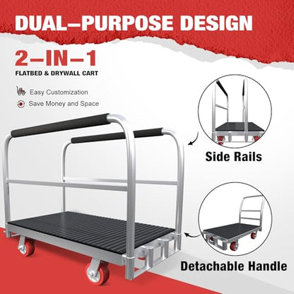 2IN1 Heavy Duty Panel Truck, 42" x 24" Platform Cart