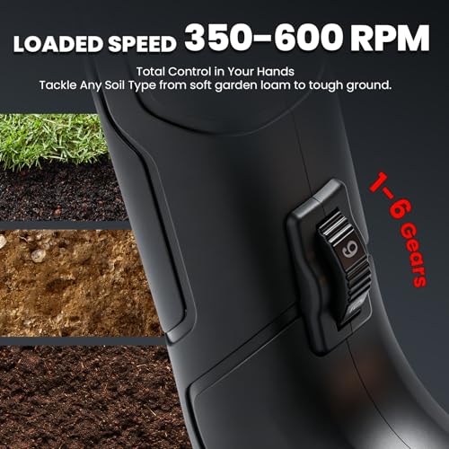 NEWTRY Cordless Earth Auger, 1100W Post Hole Digger, 200-650RPM