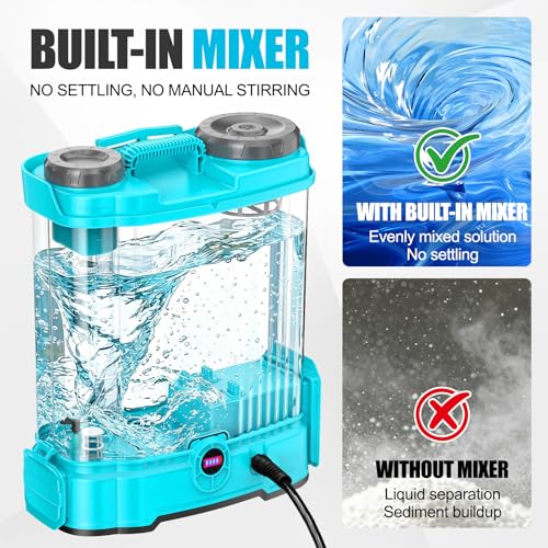 4 Gallon Battery Powered Backpack Sprayer with Auto-Mixing, Compatible with Makita 18V Battery, Dual 21V 2.6Ah Battery, 2 Spray Wands (Stainless & Fiberglass), 100 PSI Garden Sprayer for Lawn Care