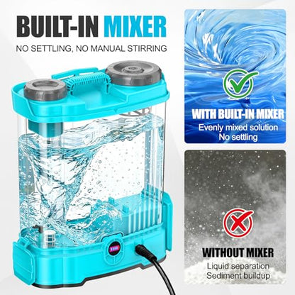 4 Gallon Battery Powered Backpack Sprayer with Auto-Mixing, Compatible with Makita 18V Battery, Dual 21V 2.6Ah Battery, 2 Spray Wands (Stainless & Fiberglass), 100 PSI Garden Sprayer for Lawn Care