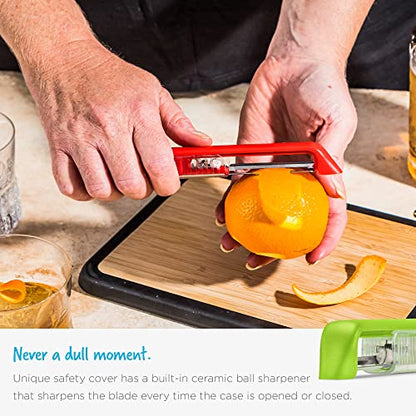 Dreamfarm Sharple Self-Sharpening Vegetable Peeler - Kermit Green - color: Green, size: Length: 18.2cm / 7.2”