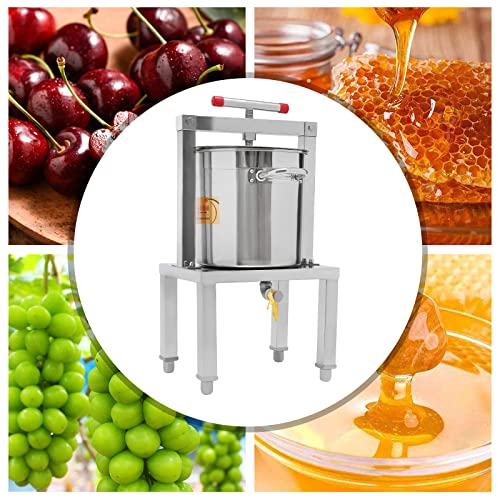 Grape Press, 3.5Gallon/448Oz Stainless Steel Fruit Wine Press with Height Adjustable Stand Apple Cider Manual Press Machine for Grape Honey…