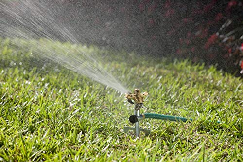Melnor 65053-AMZ XT Pulsating Sprinkler QuickConnect Product Adapter, Amazon Bundle - style: Metal Step Spike, Metal Head