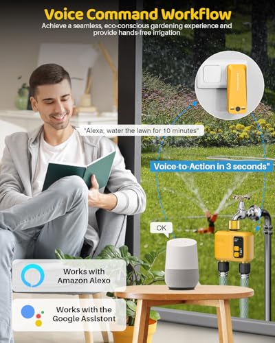 WiFi Water Timer 2 Outlet Garden, Brass Inlet & Outlet - size: 2 Outlet I/O