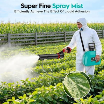 3-in-1 Mist Blower Sprayer Compatible for Milwaukee 18V Battery - color: Red Blue