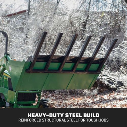 Titan Attachments 21" Fork Length Clamp-On Debris Forks V2, Fits Loader Buckets, Skid Steers - style: Bucket Width: 48"