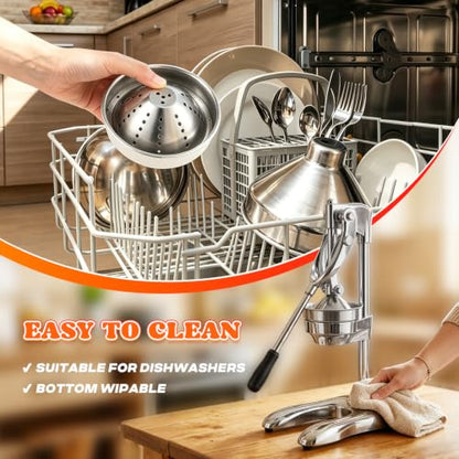 Moogiantgo Commercial Manual Juicer, Heavy Duty Hand Press Juice Extractor