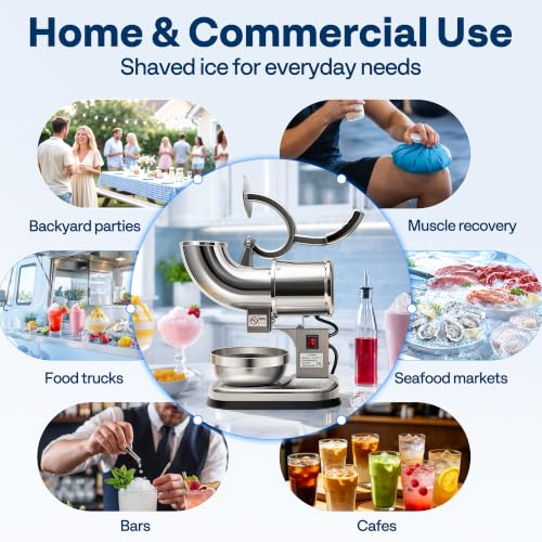 VIVOHOME Electric Dual Blades Ice Crusher Shaver Silver 440lbs/hr